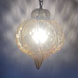 Amber Murano Glass Venetian Lantern Pendant