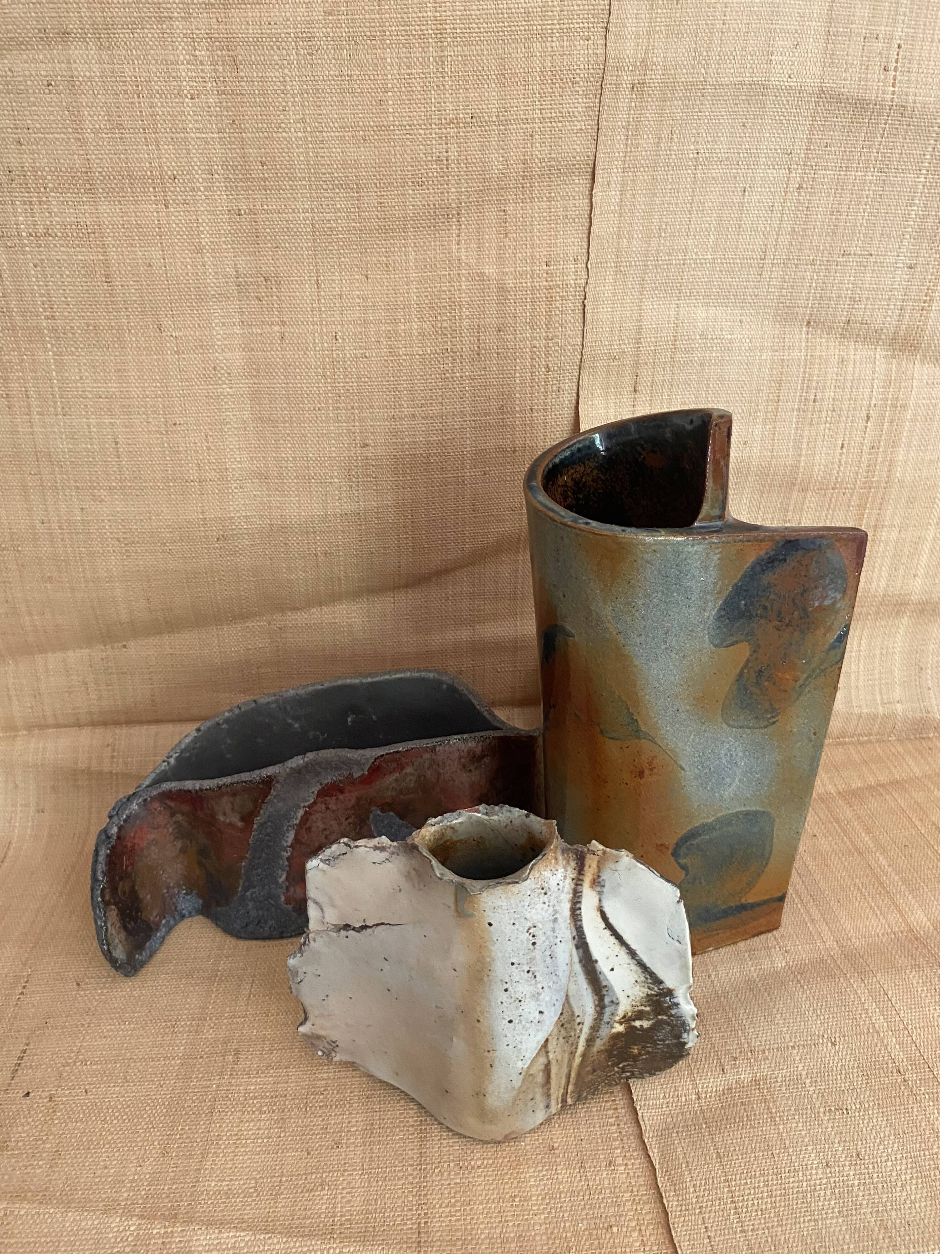 Free-form ceramic vase from the 1970s.