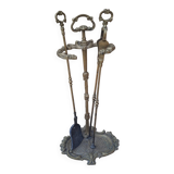 Bronze fireplace tool set