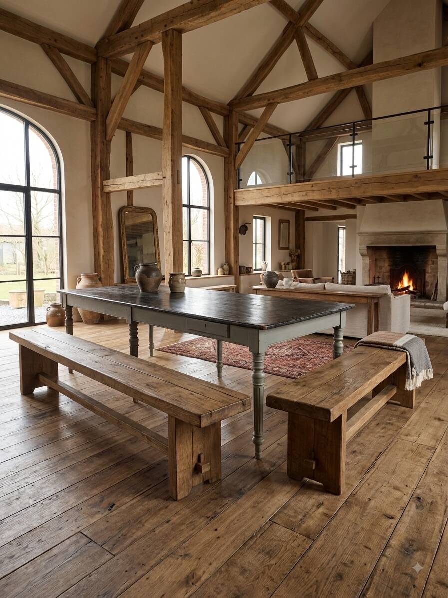 Old farmhouse table, 300 × 108cm