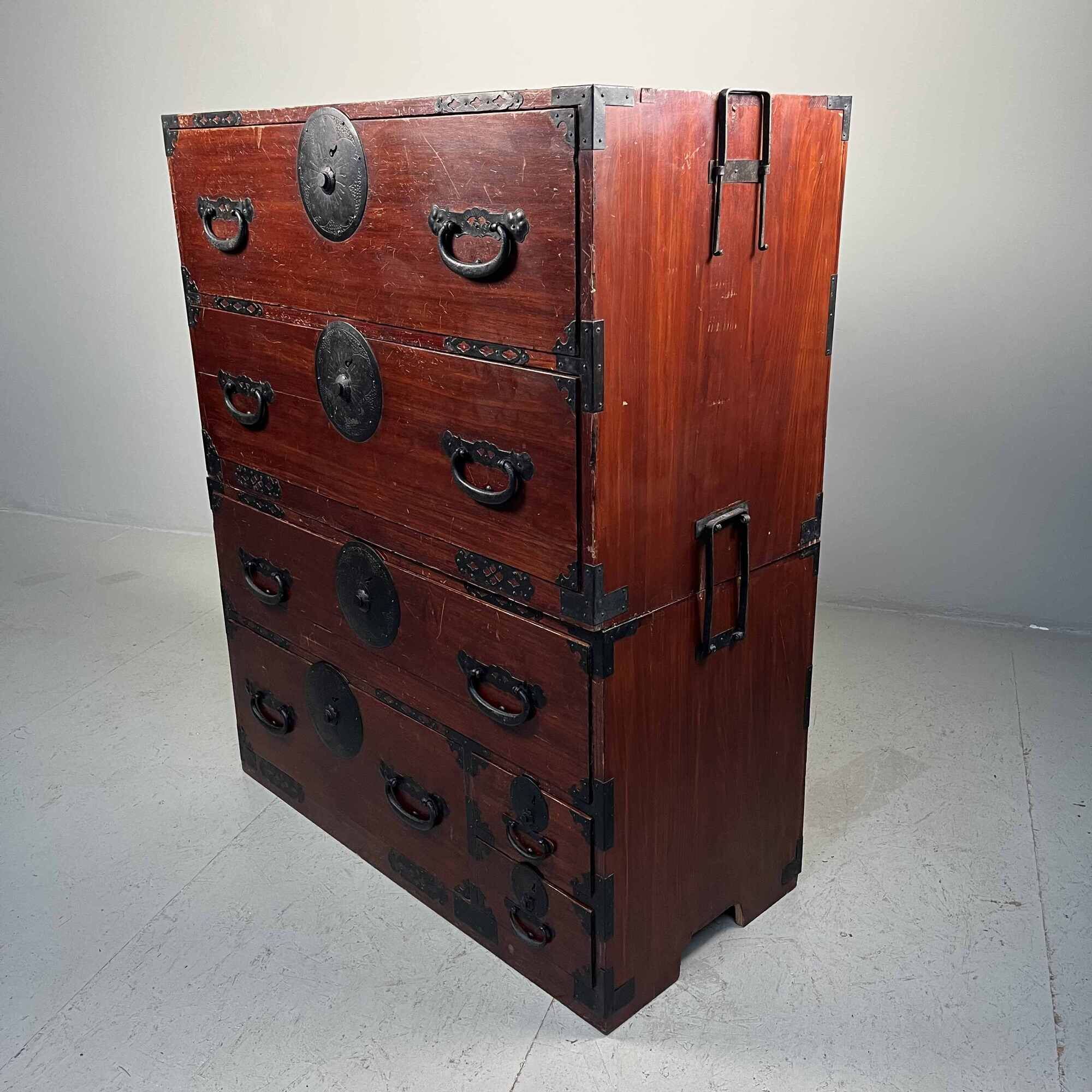 Antique Japanese Isho-Dansu storage cabinet Taisho (1910)