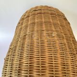 High basket with woven straws