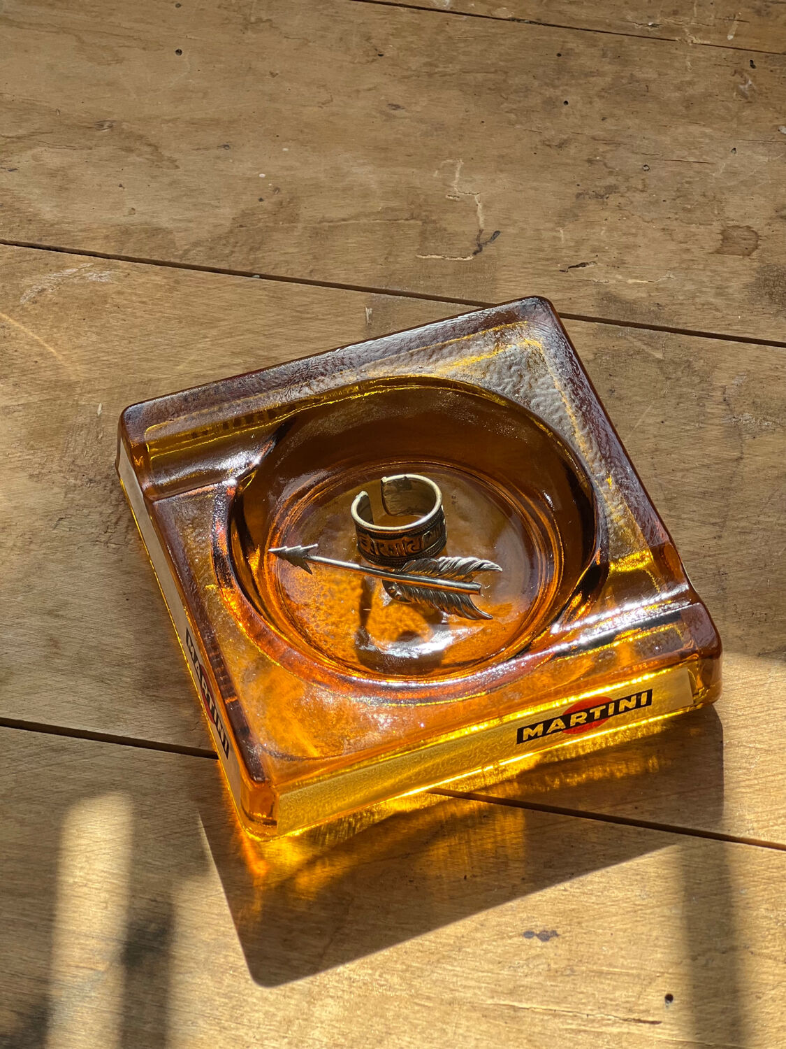 Martini advertising decanter and ashtray