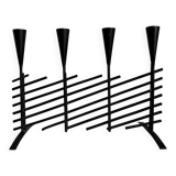 Vintage brutalist candelabrum in black metal