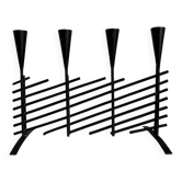 Vintage brutalist candelabrum in black metal