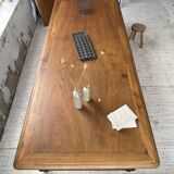 Solid walnut farmhouse castle table 1900 XXL