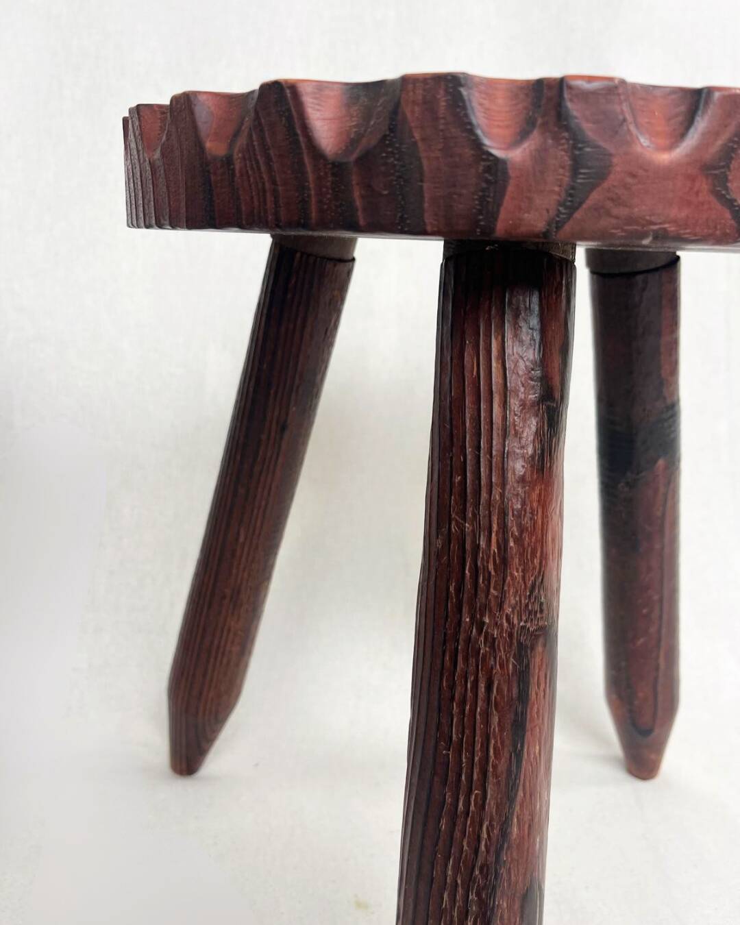 tripod stool with raw charm