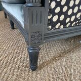 Small gray velvet style bench