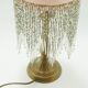 Lamp opaline pink lampshade with glass bead tassels