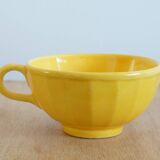 Service of 5 yellow cups and saucers