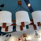 Scandinavian teak and perspex chandelier