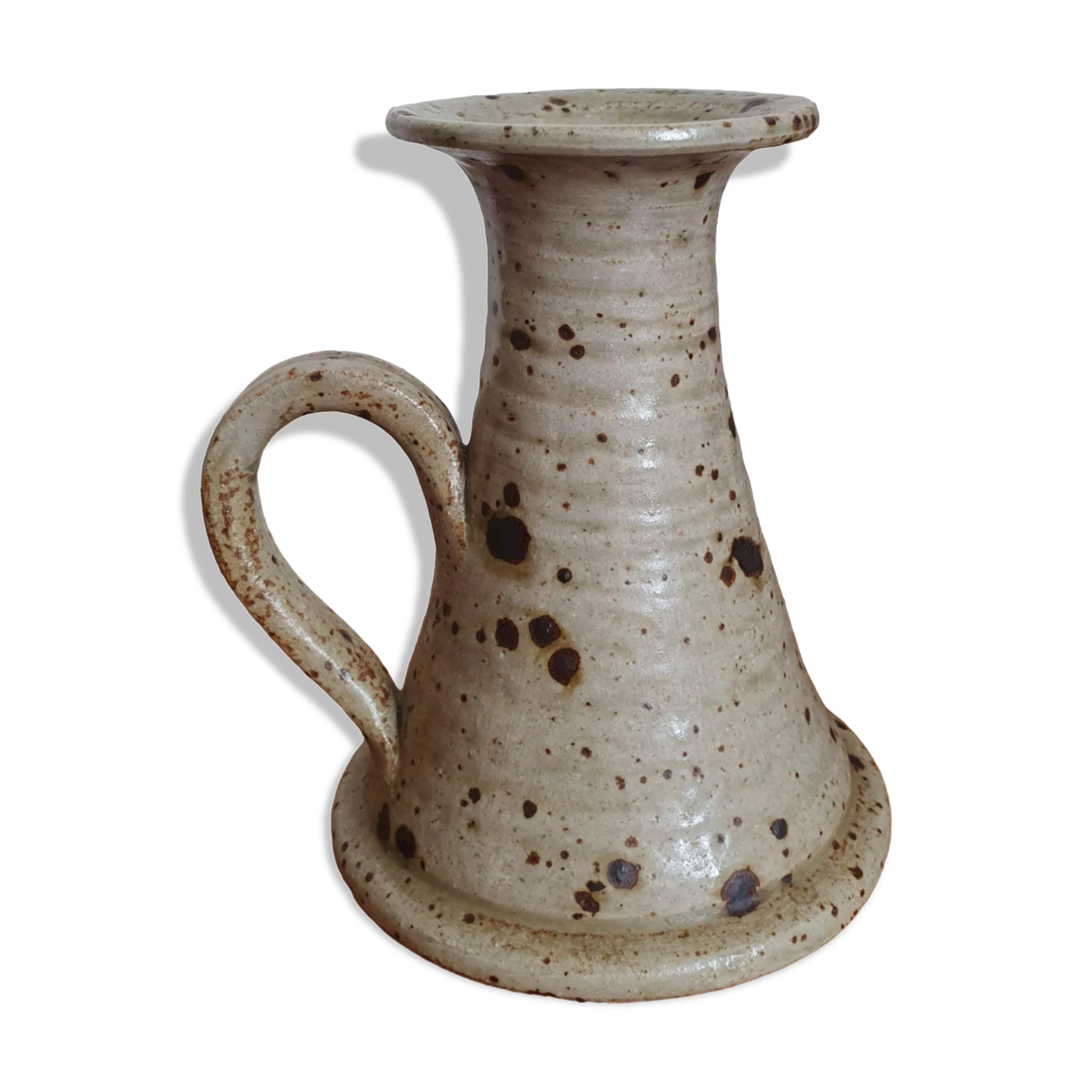 Speckled stoneware candle holder