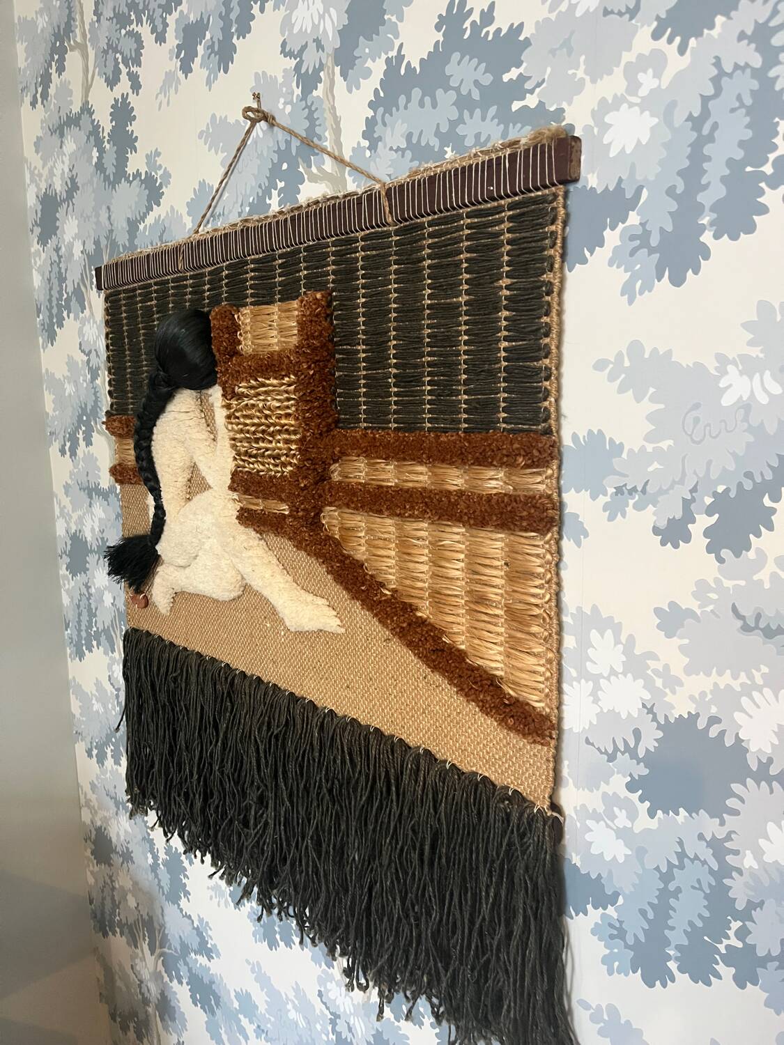 Vintage straw wool wall hanging tapestry