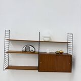 Mid-Century Nisse Strinning string design teak wall unit , 1960s