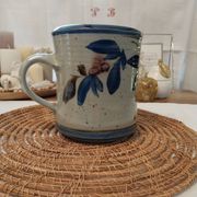 Speckled enamelled stoneware jug signed Christine Robert