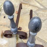 Vintage geometric andirons