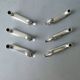 6 duck-shaped knife holders in silver metal with flower holder, Art Deco