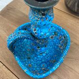 Bougeoir bleu en gré