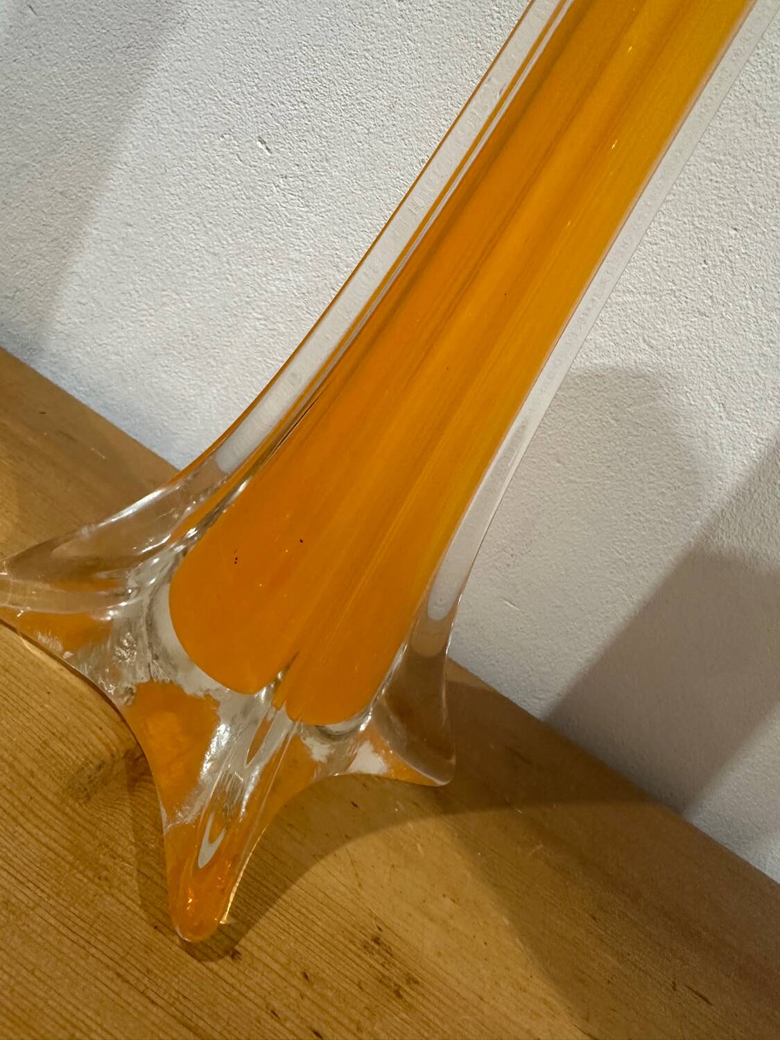 Large orange soliflore vase