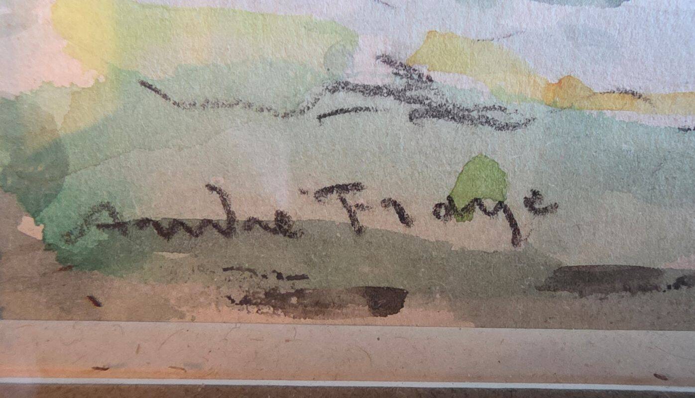 Fraye André Watercolour Notre Dame de Paris View from the Quays of the Seine XXth