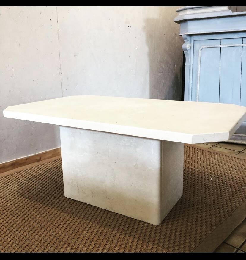 Travertine coffee table