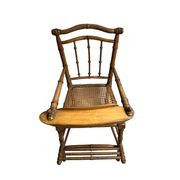 Ancienne chaise haute bébé ou poupée bambou début XXème