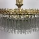 Golden brass crown chandelier and crystal taste buds 3 fires 1970