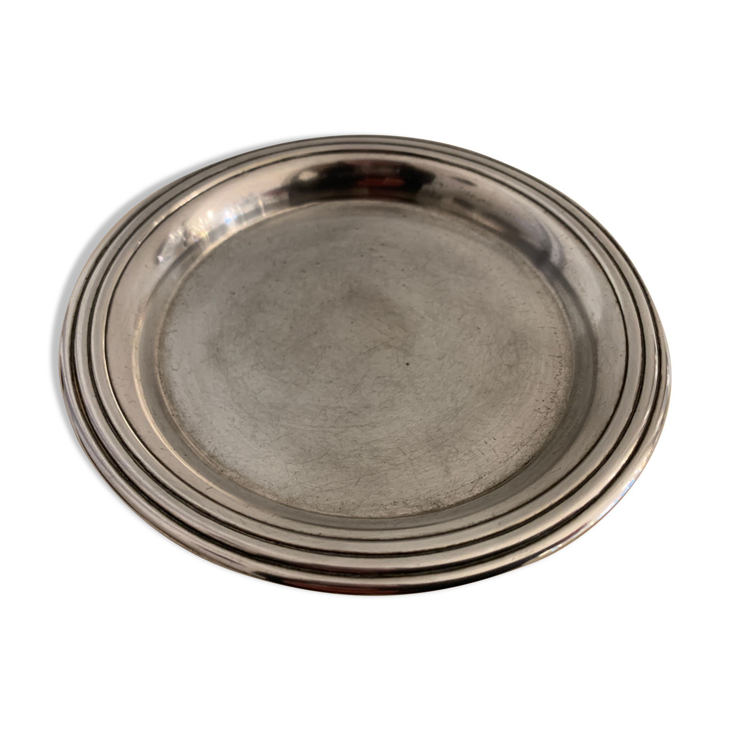 Luc Lanel art deco bottle underwear for Christofle, silver metal ripple model