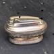 Refillable table lighter in silver metal, ronson stamp, shuttle-shaped, vintage 1960