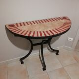 Half-moon console in Zellige and wrought iron