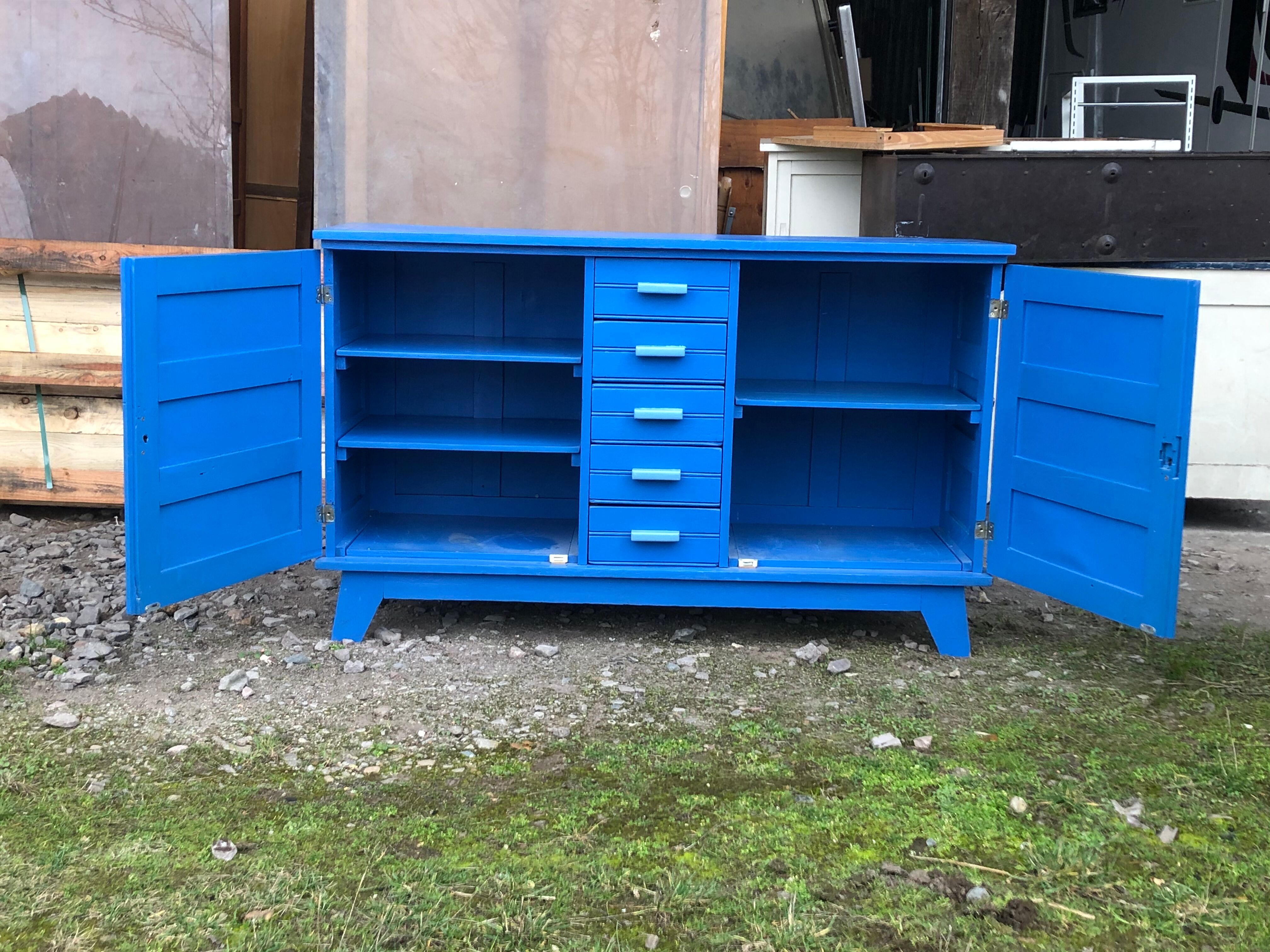 Buffet René Gabriel 1950 oak reconstruction