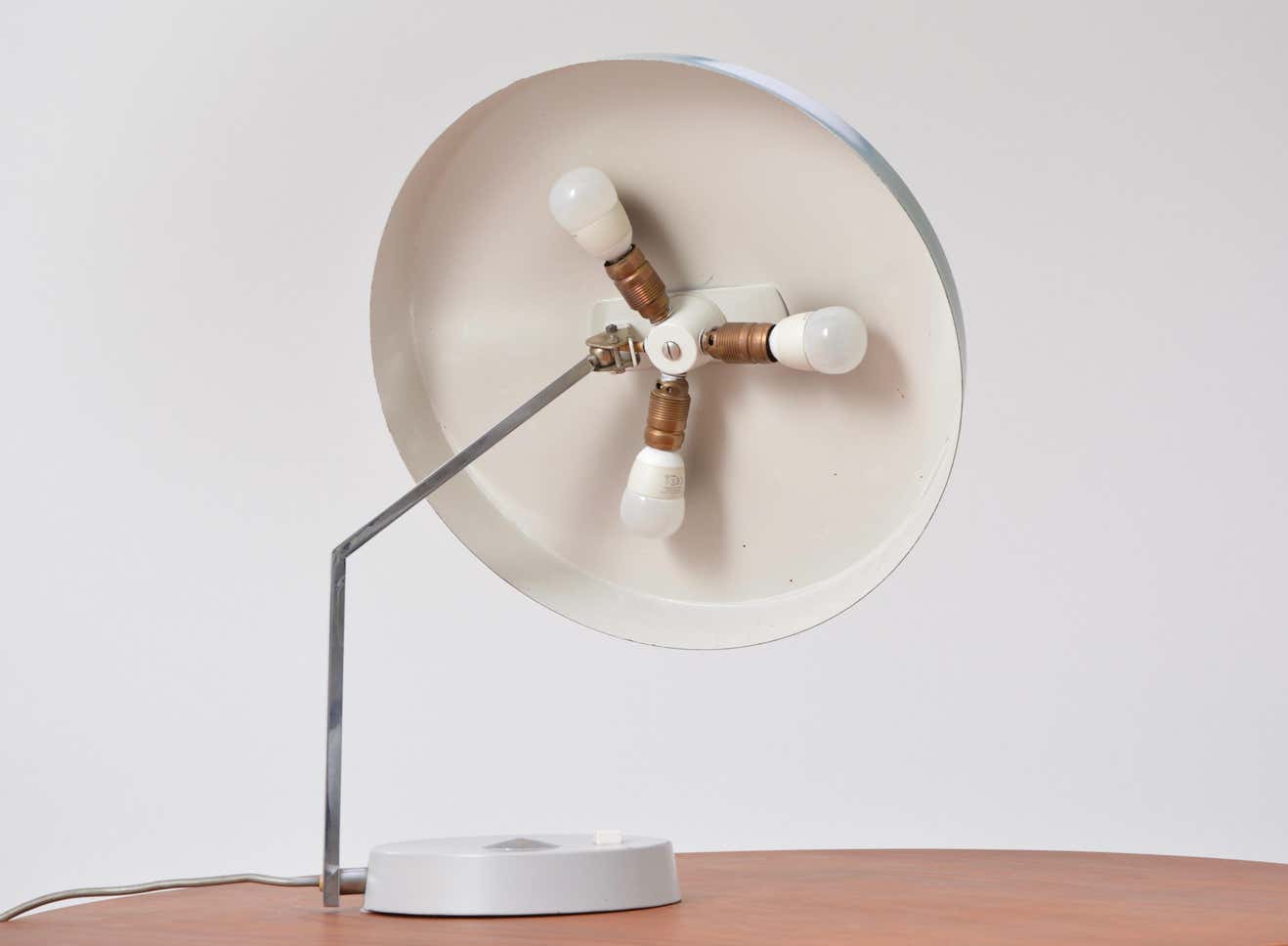 Mid-century German green vintage metal desk lamp with flexible lampshade