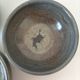 4 handmade ceramic bowls – Grey-blue glaze and mineral shades