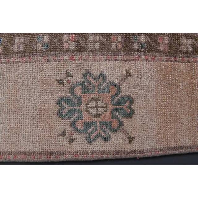 Vintage Turkish Oushak handmade pink cotton wool runner rug 163x370