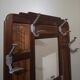 Art Deco cloakroom rack in stained oak