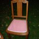 Pair of art-deco chairs, pink seated wood