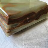 Ashtray square and beveled art deco Onyx green and Brown