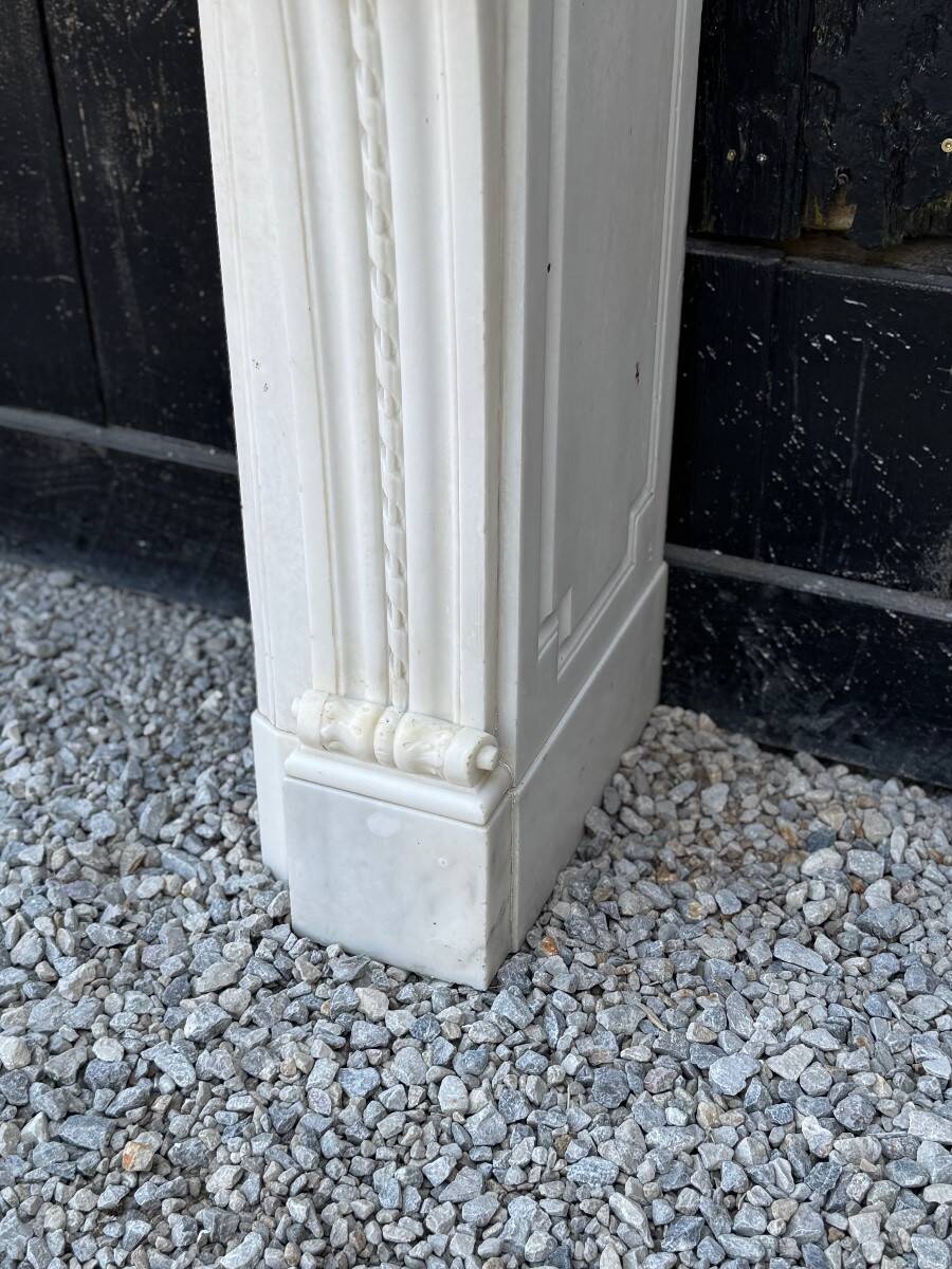 Louis XVI Style Fireplace in Carrara Marble Circa 1880
