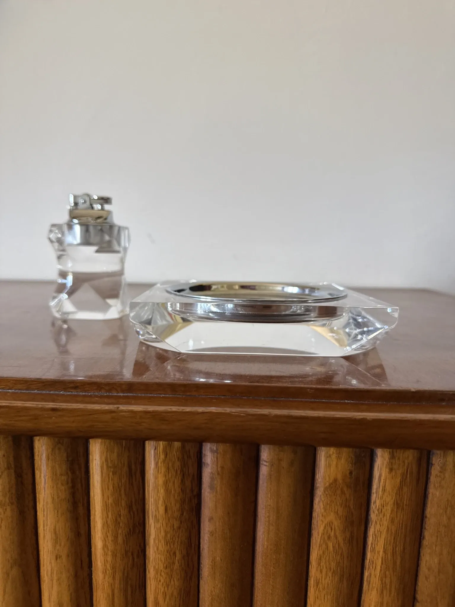 Hollywood regency lucite smoking set, Italy 1970