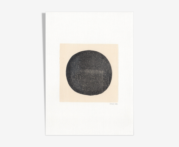 Peinture sur papier • Composition abstraite signée Eawy