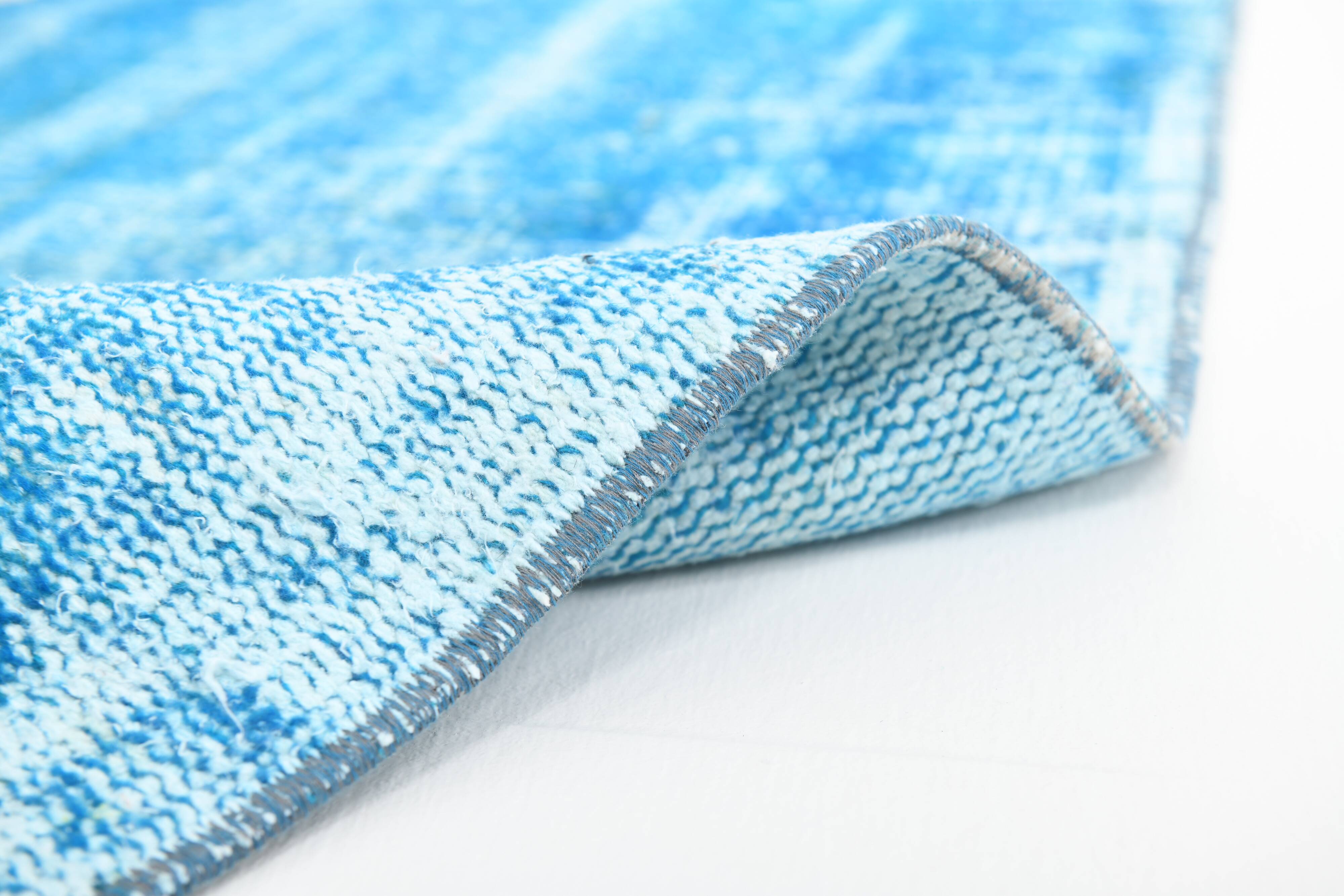 2x9 Sky Blue Classic Turkish Vintage Runner Rug, 56x268Cm