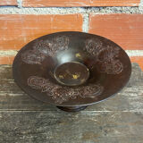 Vintage Metal Fruit Bowl Bordeaux Decorative Moulded Dish #D6