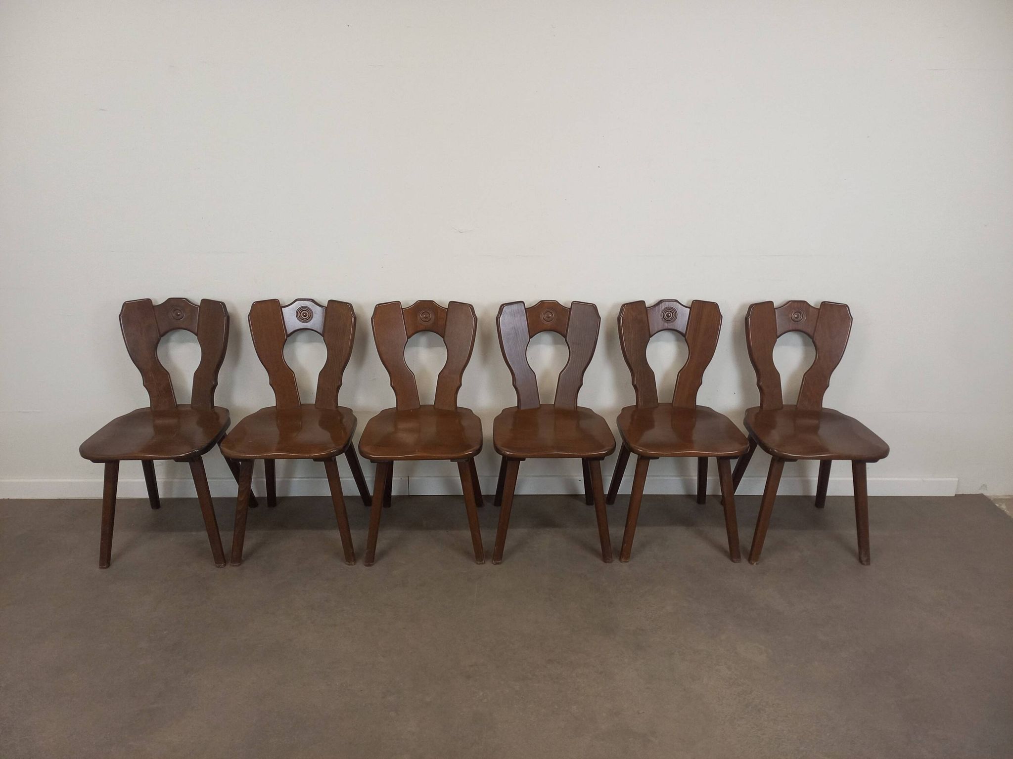 Set of 6 brutalist bistro chairs