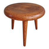 Tabouret tripode moderniste en bois massif, années 1950