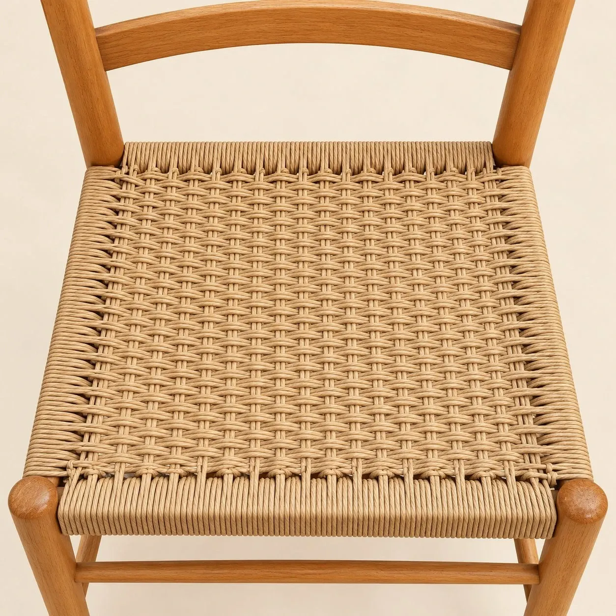 Six mid-century Scandinavian chairs, wood & Danish cord, 1960s.