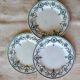 3 iron earth dessert plates model "Malmaison"