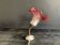 Antique wall light, tulip in pink glass and silver metal, 1920