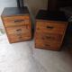 Pair of workshop furniture, solid wood, metal top 1930, 1950
