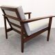 Pair of Scandinavian style armchairs in teak, France circa 1950.