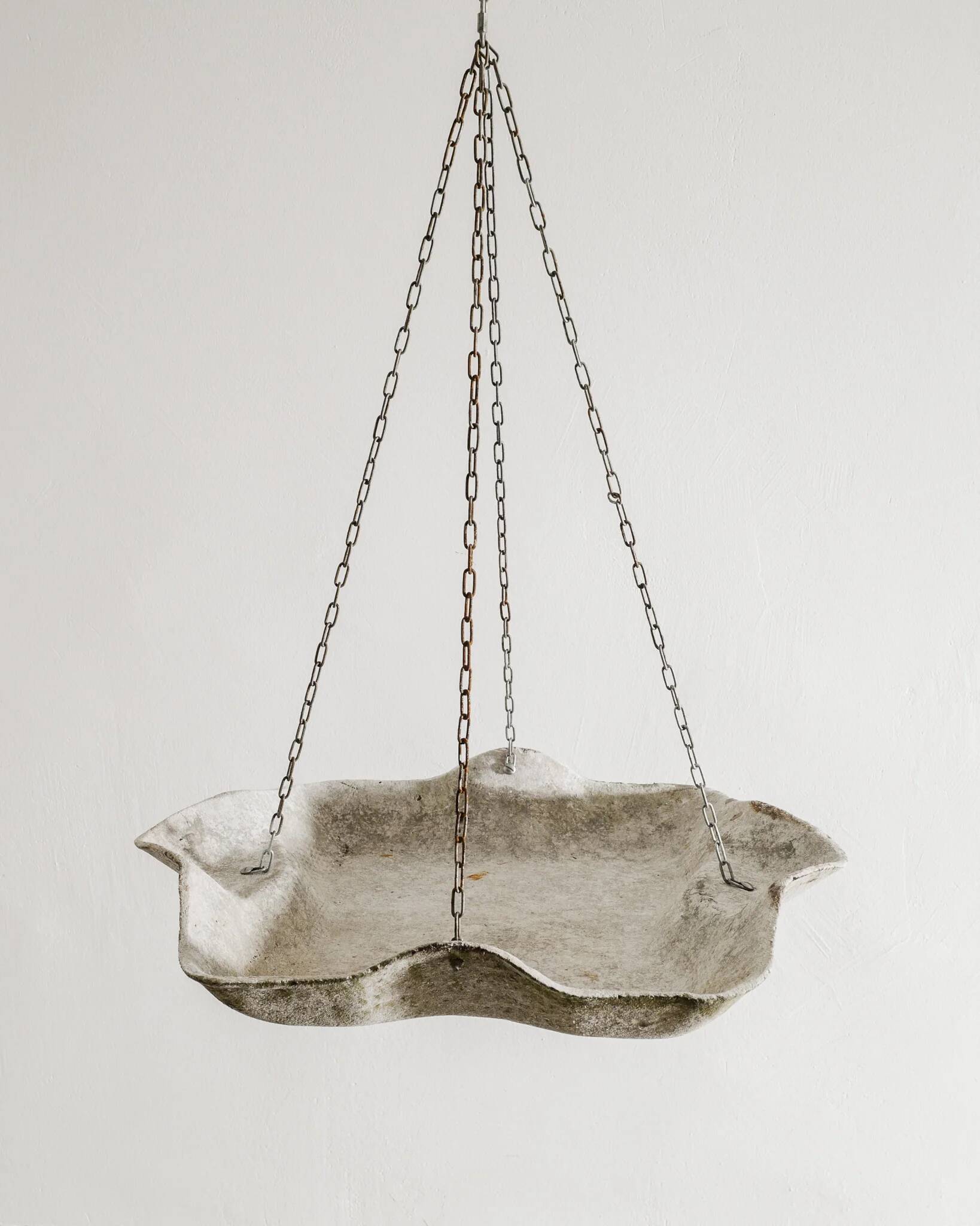 Mid Century Hanging Planter in Concrete with Chains by Willy Guhl, 1950s